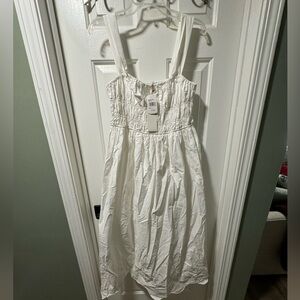 NEW! white moon river midi dress with eyelet detailing